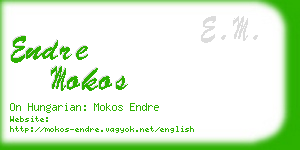 endre mokos business card